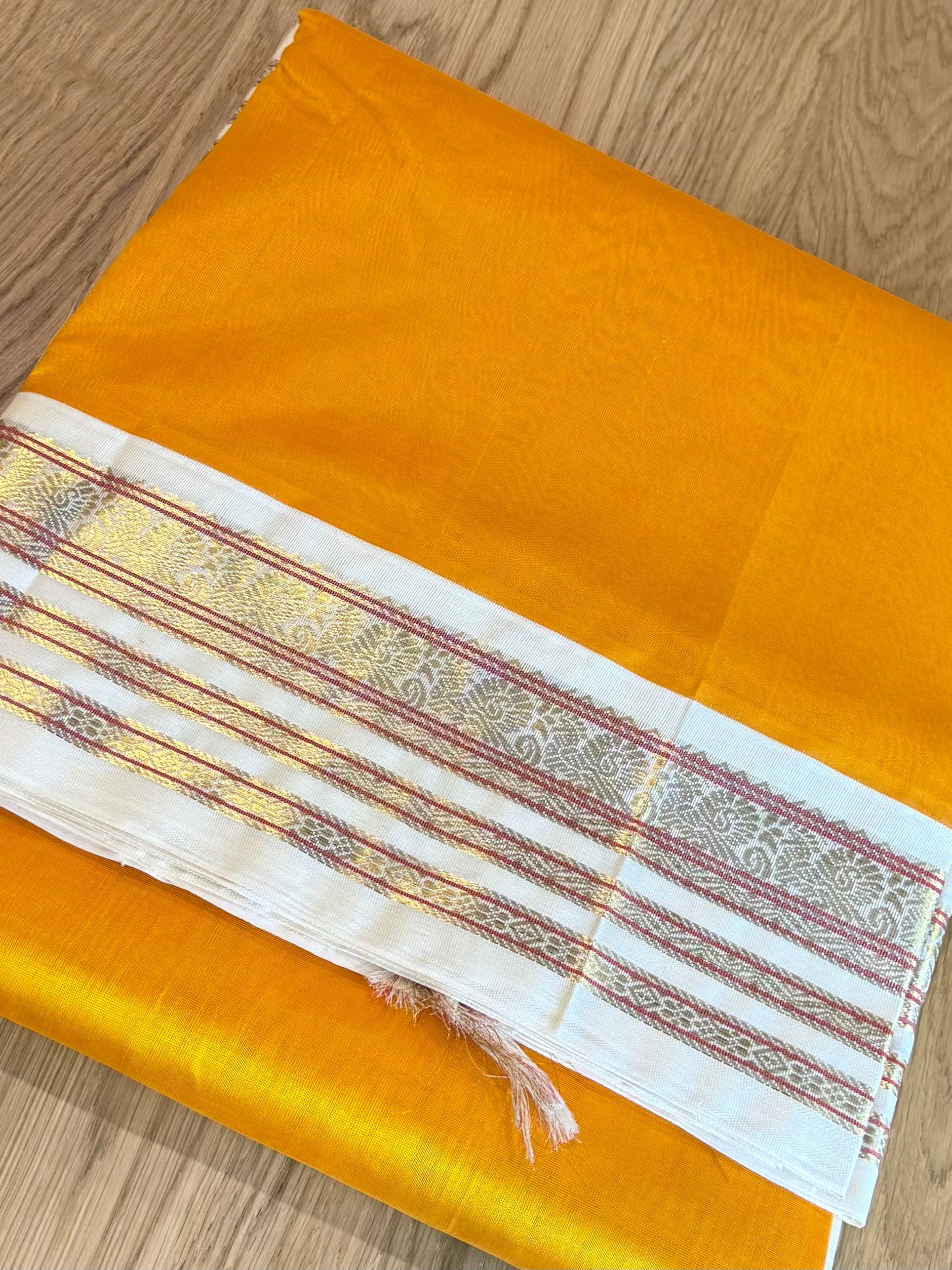 Marigold Yellow Kanchi Silk Cotton Saree