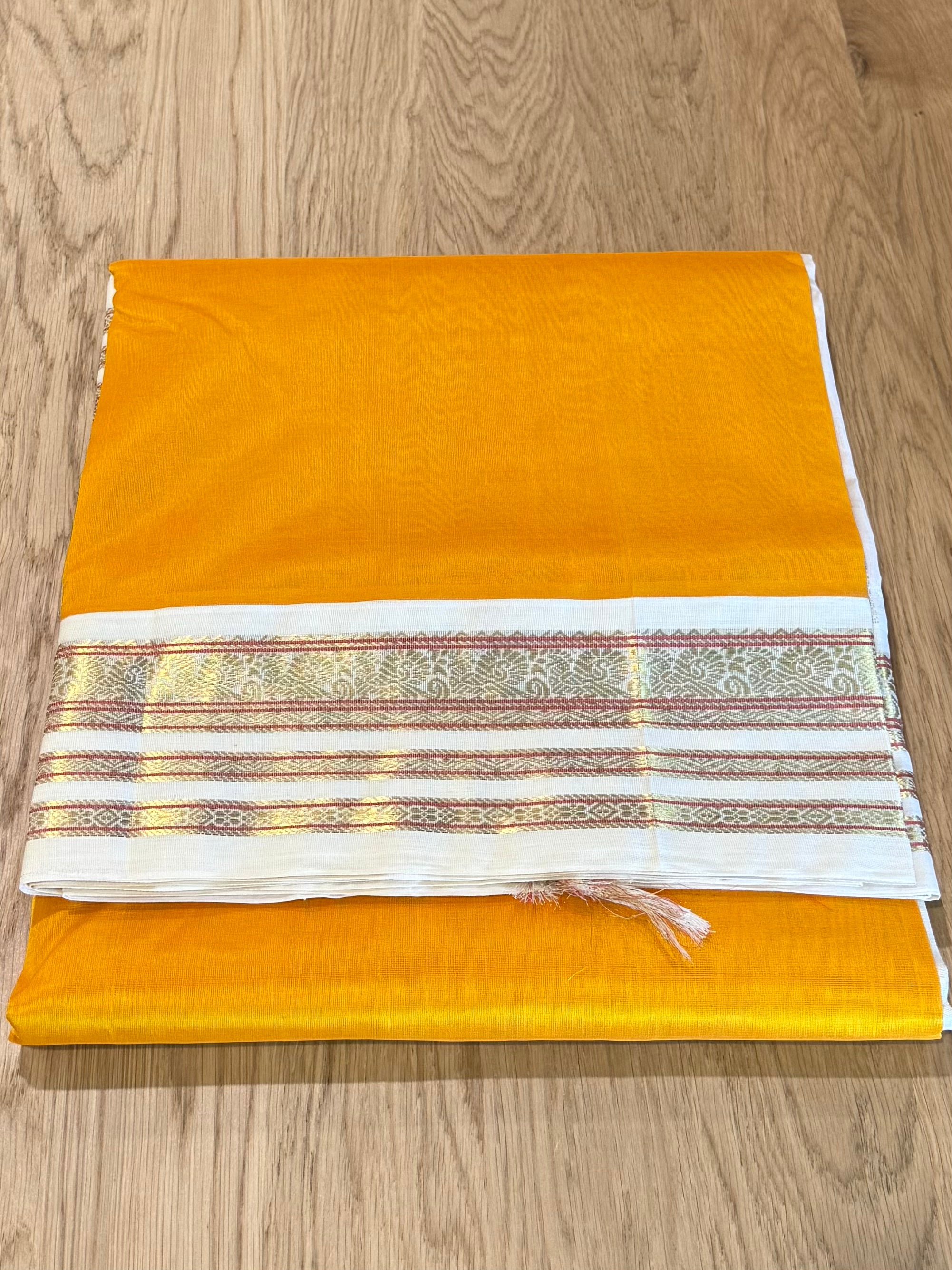 Marigold Yellow Kanchi Silk Cotton Saree